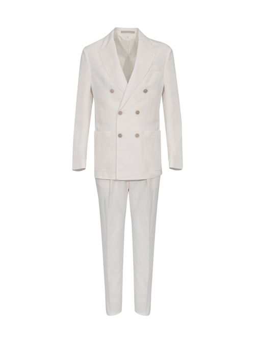 Abito doppiopetto in misto lino e lyocell Bianco Eleventy | M75ABUB01 TES0M11601